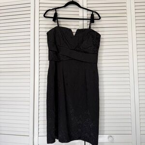 WHBM Little Black Dress | 12 | Shiny Paisley Cocktail Midi